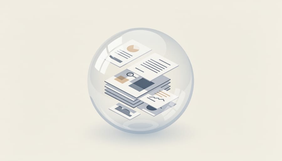 Glass sphere on a dark table symbolizing transparent sharing of music rights information